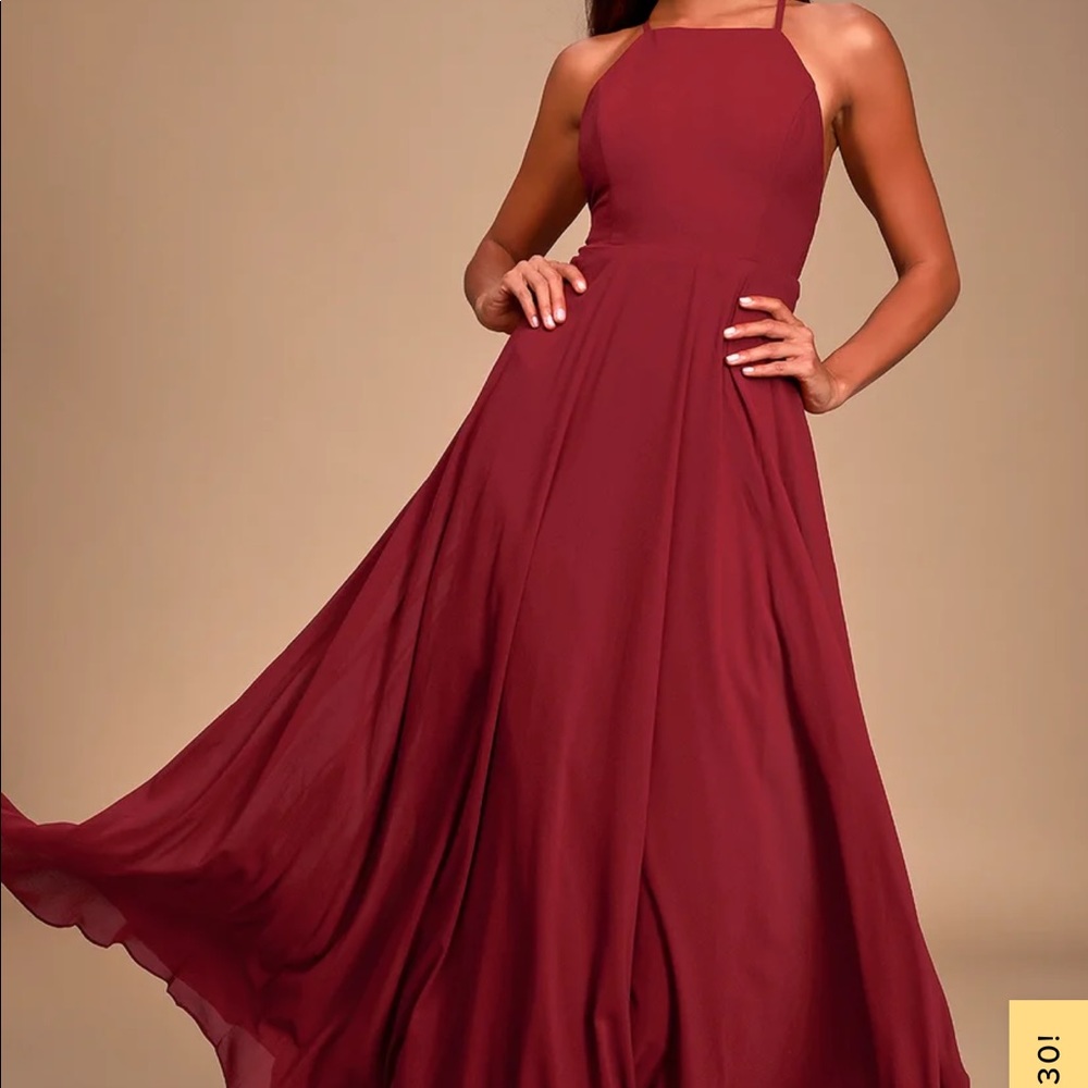 Lulus “mythical kind of love wine red maxi dress”
